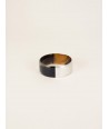 Silver lacquered flat bracelet in horn