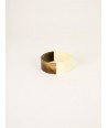 Ivory lacquered flat bracelet in horn