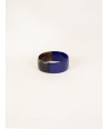Bracelet plat en corne laqué bleu indigo
