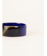 Indigo blue lacquered flat bracelet in horn