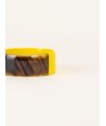 Yellow lacquered flat bracelet in horn