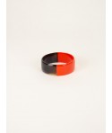 Bracelet plat en corne laqué orange