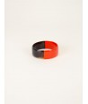 Orange lacquered flat bracelet in horn