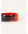 Orange lacquered flat bracelet in horn