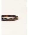 Thin bracelet in marbled black horn