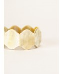 "Waves" style elastic bracelet in blond horn