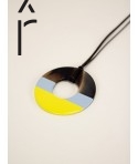 Yellow blue Brin pendant