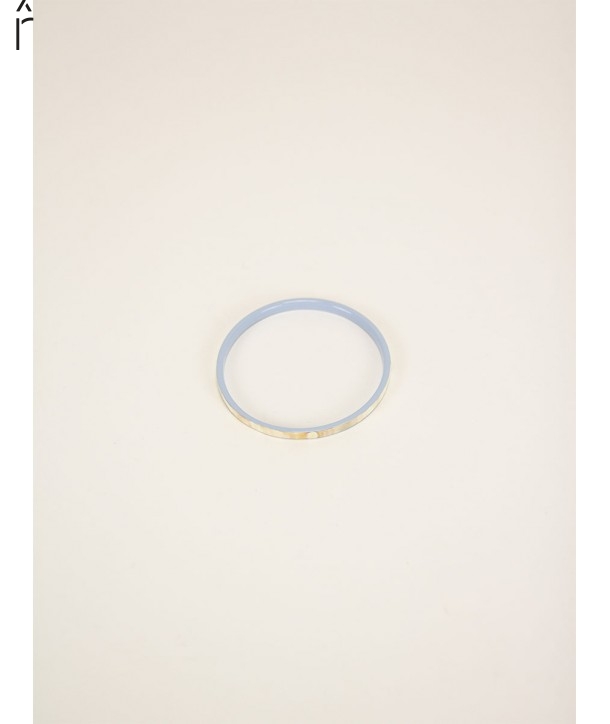 Thin Bandeau bracelet in blond horn and blue laquer