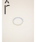 Thin Bandeau bracelet in blond horn and blue laquer