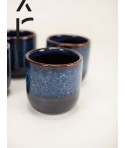 Set de 6 tasses Hoa Bien en céramique - bleu