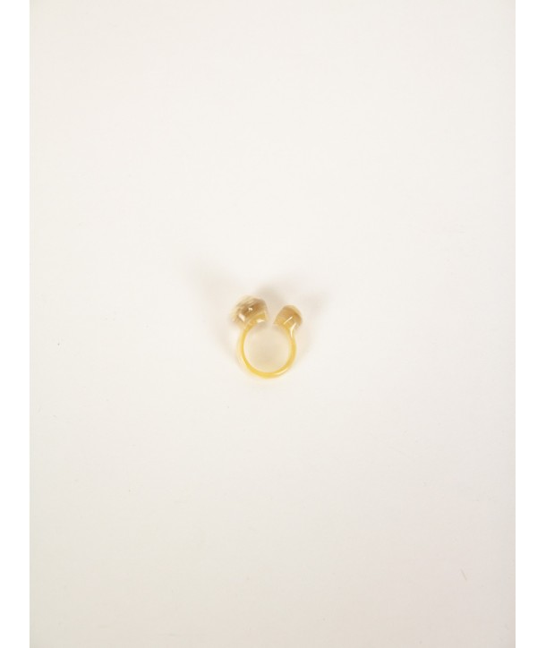 Bague cailloux en corne blonde