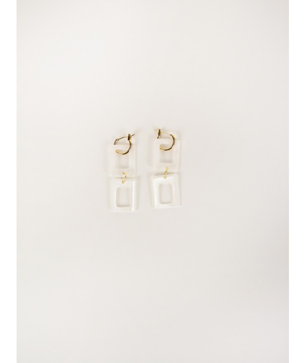 Mother-of-pearl double hublot earrings