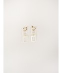 Mother-of-pearl double hublot earrings