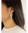 Mother-of-pearl double hublot earrings