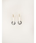 Boucles d'oreilles pendule en corne blonde et corne noire