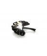 Gingko brooch in marbled black horn