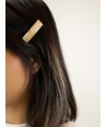 Mini rectangular hair clip in blond horn