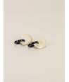 Cotton earrings in blonde and black horn