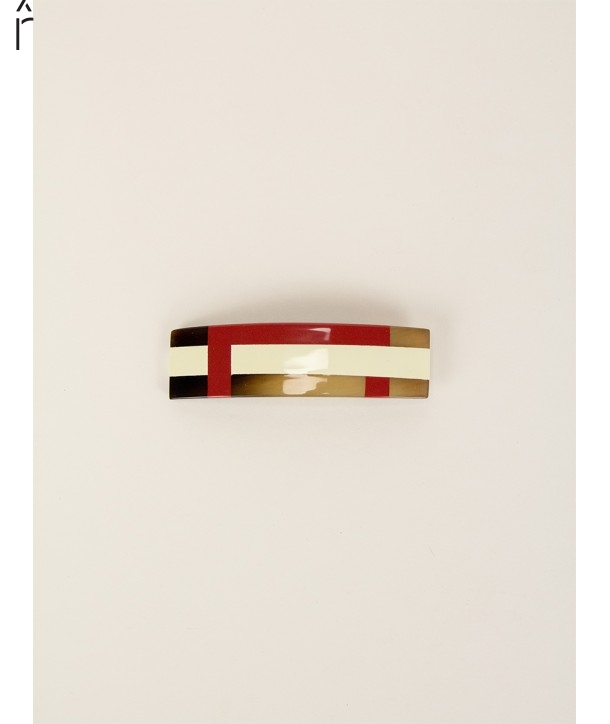 Red brick and off-white Epi hair clasp