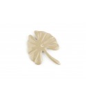 Grande broche gingko laquée café crème