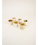 Set of 6 napkin rings in blond horn