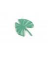 Large emerald green lacquered gingko brooch