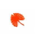 Grande broche gingko laquée orange