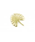Large gold lacquered gingko brooch