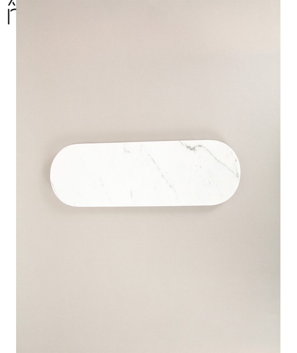 Large platter in white veined marble