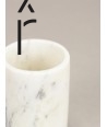 Large round candle holder white marble