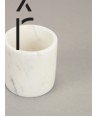 Round candle holder made of Nghe An white veined marble
