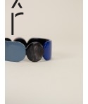 Totem bracelet 25 in black horn and blue lacquer trio