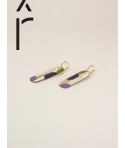 Nymphe hoop earrings 75 in blond horn and Parme lacquer