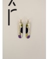 Nymphe hoop earrings 75 in blond horn and Parme lacquer