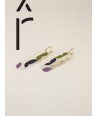 Nymphe hoop earrings 85 in blond horn and Parme lacquer