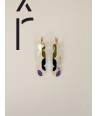 Nymphe hoop earrings 85 in blond horn and Parme lacquer