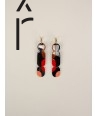 Nymphe hoop earrings 85 in black horn and Roux lacquer