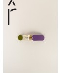 Barrette Totem en corne blonde et laque Parme