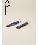 Nymph hoops earrings 85 in black horn and Blue lacquer trio
