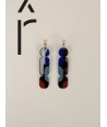 Nymph hoops earrings 85 in black horn and Blue lacquer trio