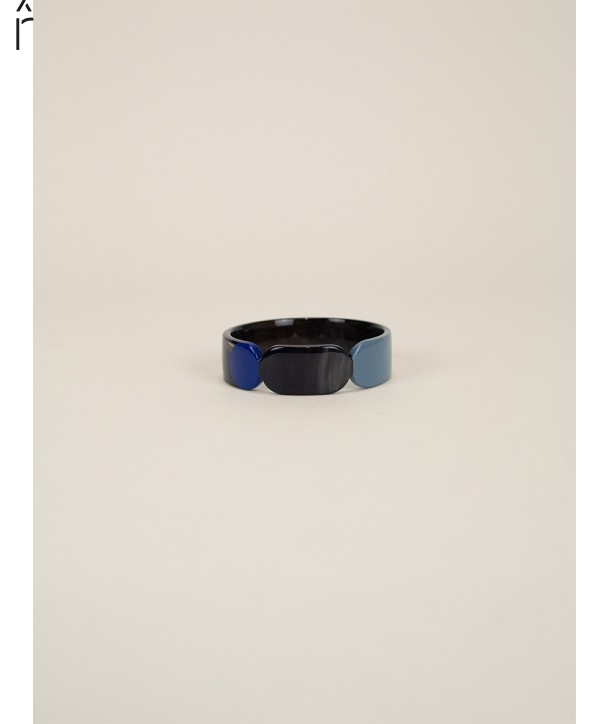 Totem bracelet 20 in black horn and Blue lacquer duo