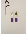 Totem hoops earrings 75 in black horn and Parme lacquer duo