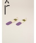 Totem hoops earrings 75 in black horn and Parme lacquer duo
