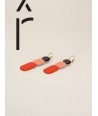 Totem hoops earrings 75 in black horn and Roux lacquer duo