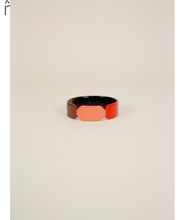 Totem bracelet 20 in black horn and Roux lacquer duo