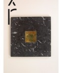 Cygnus trivet in black marble with brass inlay
