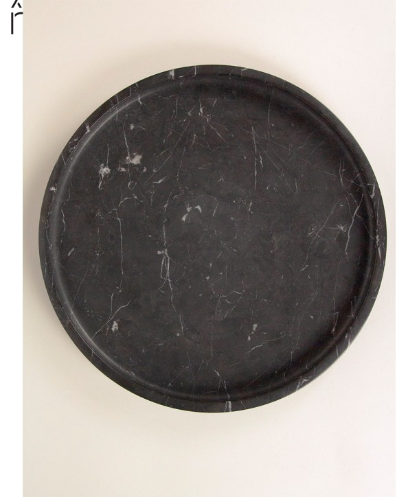 Cassiopée very large round tray in black marble