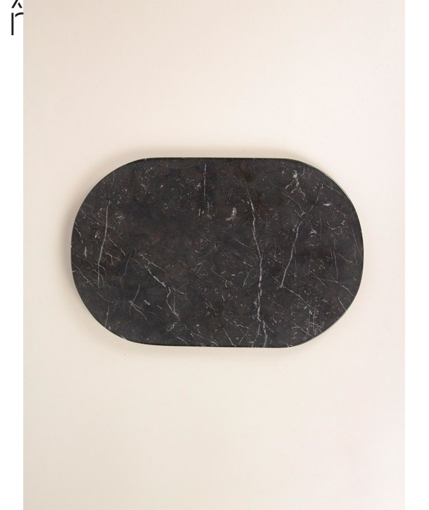 Planche de découpe ovale en marbre noir