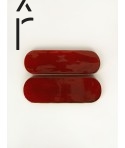 Set of 2 large Hoa Bien red ceramic platters