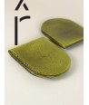 Set of 2 small Hoa Bien green ceramic platters